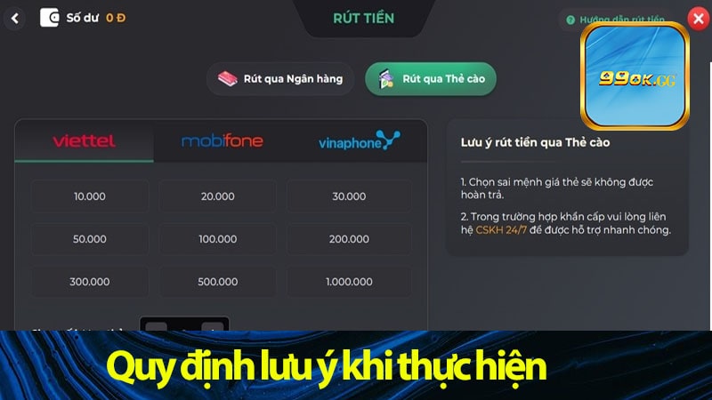 Quy định lưu ý khi thực hiện giao dịch